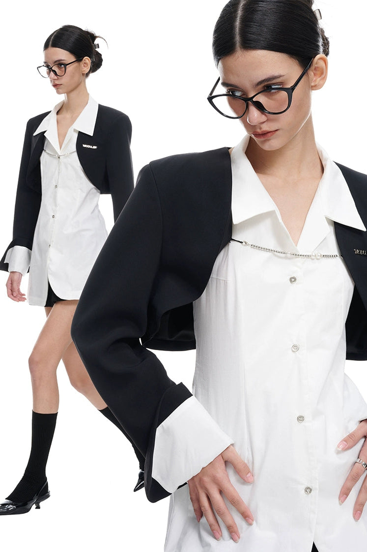 Black White Shirt Suit