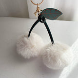 Cherry Pom-Pom Keyring