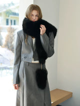 Plush Statement Scarf - Black