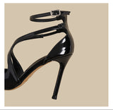Gloss Strap Stiletto Sandal