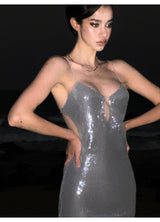 Galaxy Sequin Keyhole Slip Dress