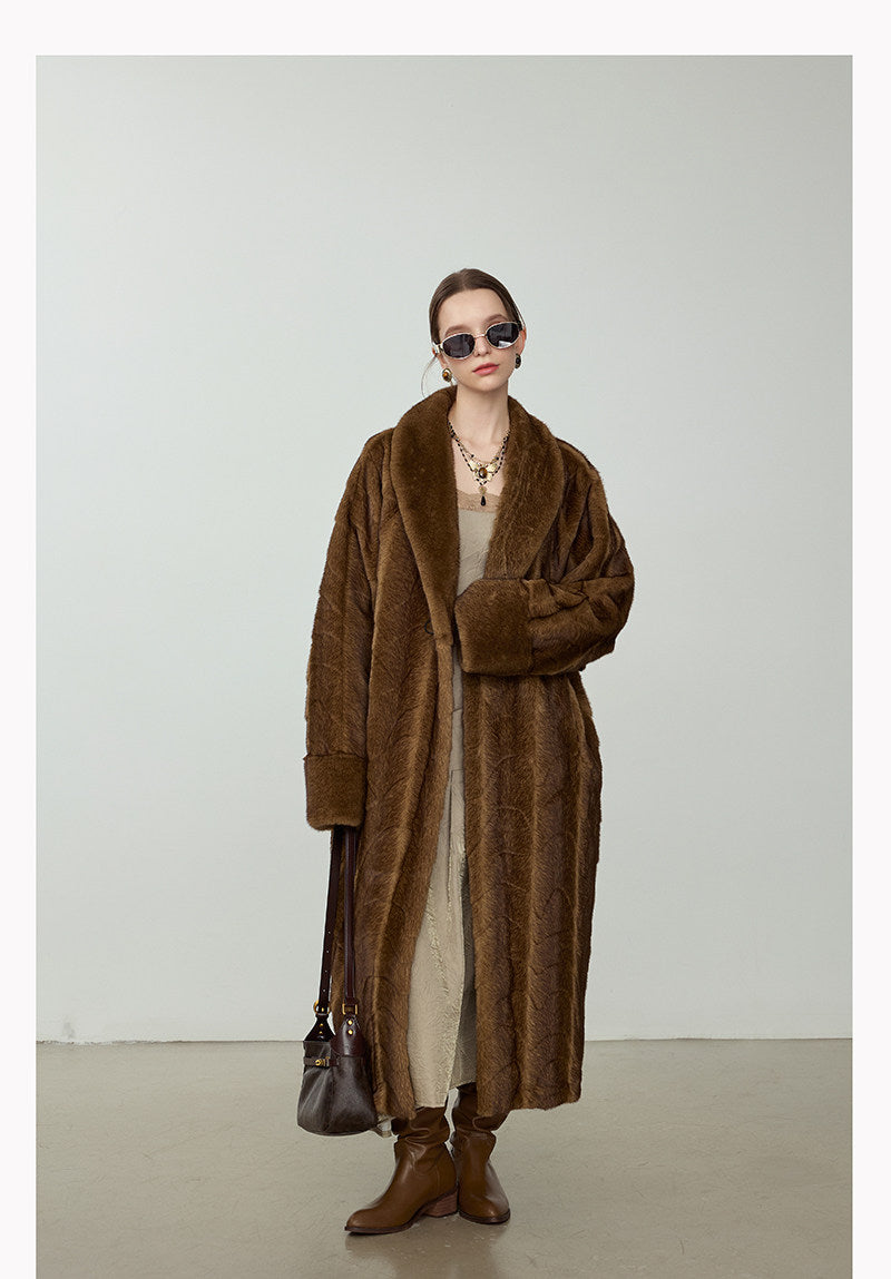 Ultra-Soft Fur Coat - Golden Brown