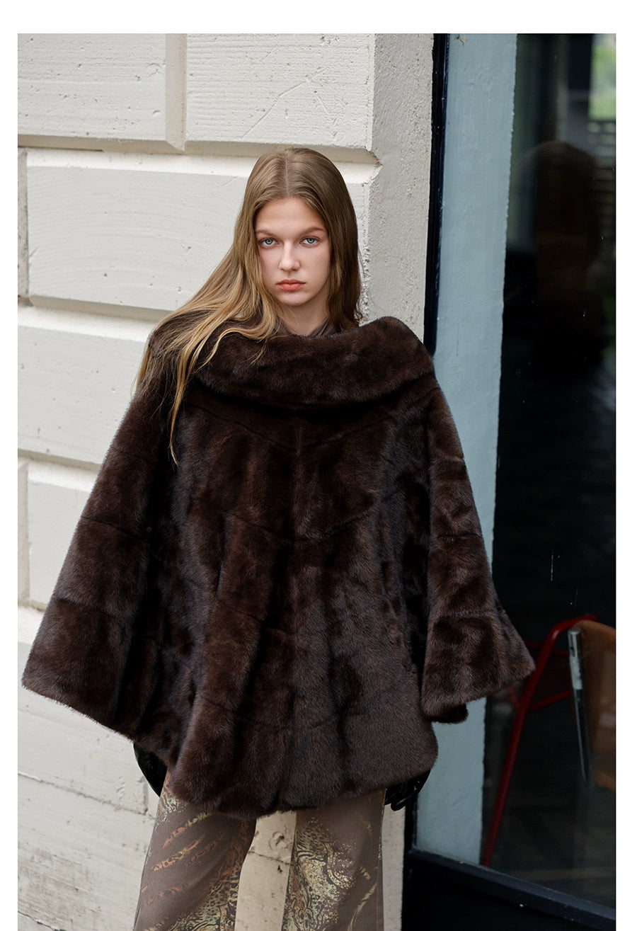Chocolate Luxe Fur Cape