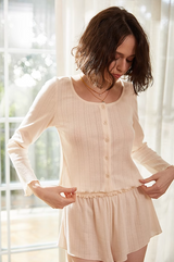 Striped Knit Pajama Set - Long / Short