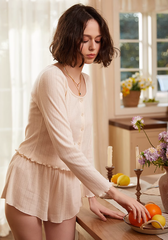 Striped Knit Pajama Set - Long / Short