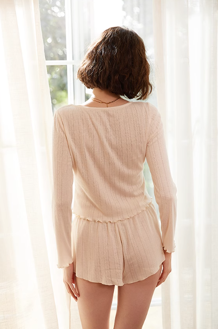 Striped Knit Pajama Set - Long / Short