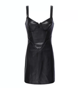 Black Faux Leather Dress