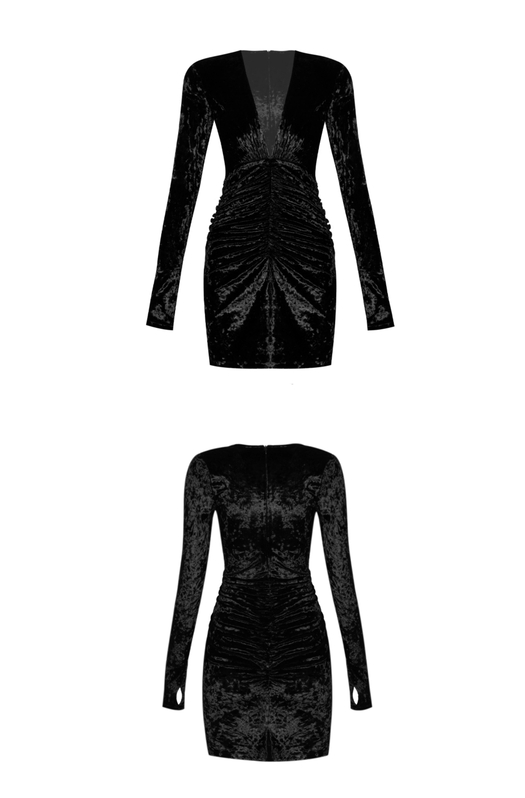Velvet Deep V Dress