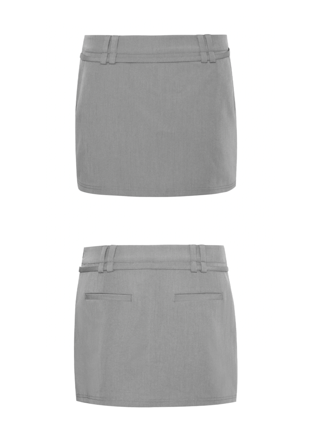 Gray A-Line Mini Skirt