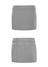 Gray A-Line Mini Skirt