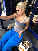Blue Sports Drawstring Pants