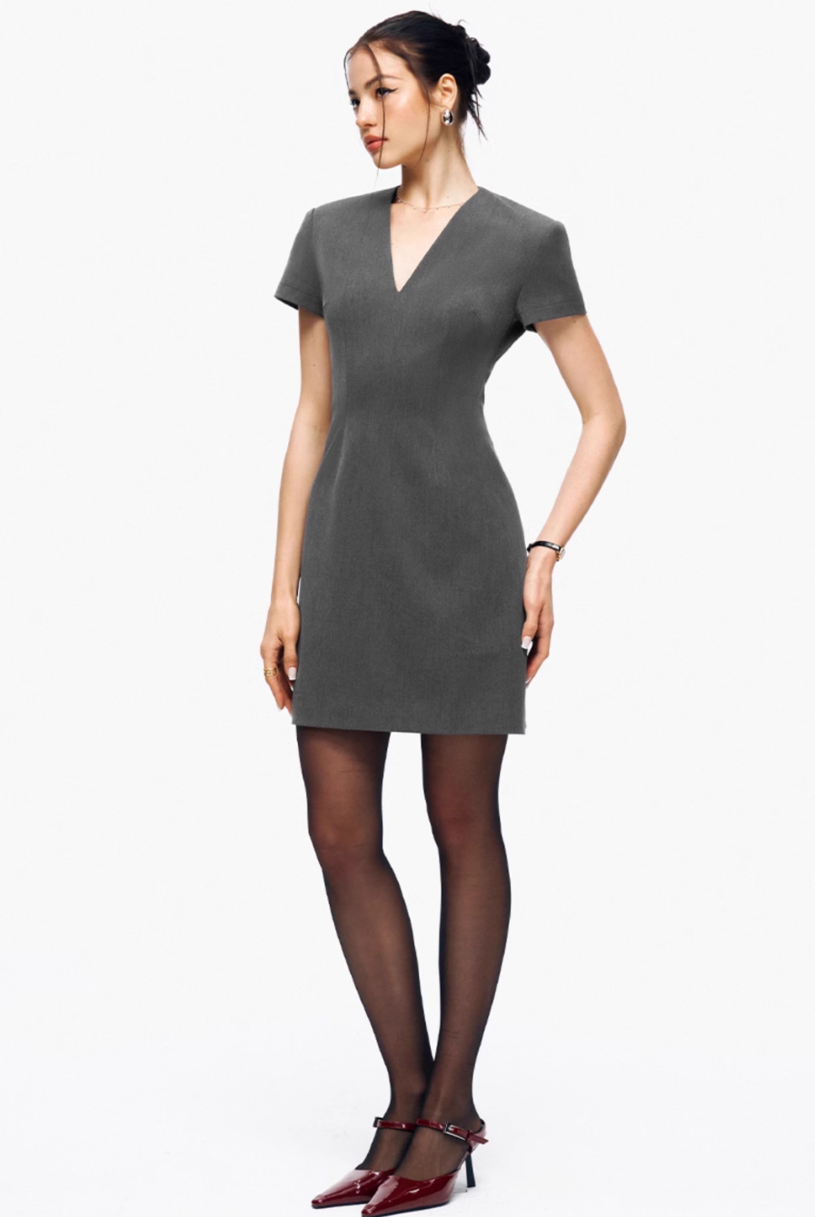 V-Neck Suit Dress
