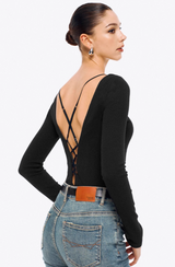 Ribbed Lace-Up Jumpsuit