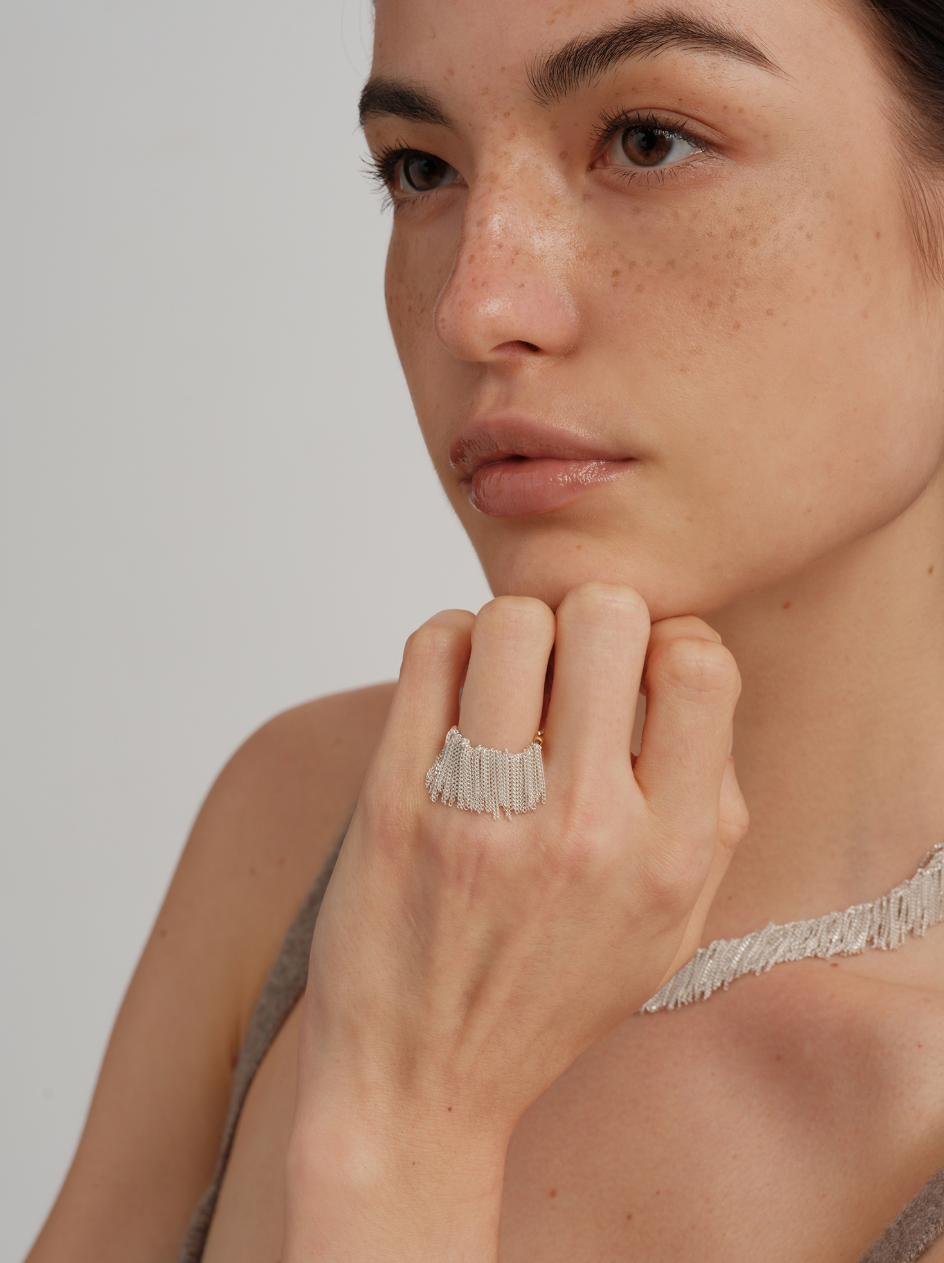 Silver Tassel Ring