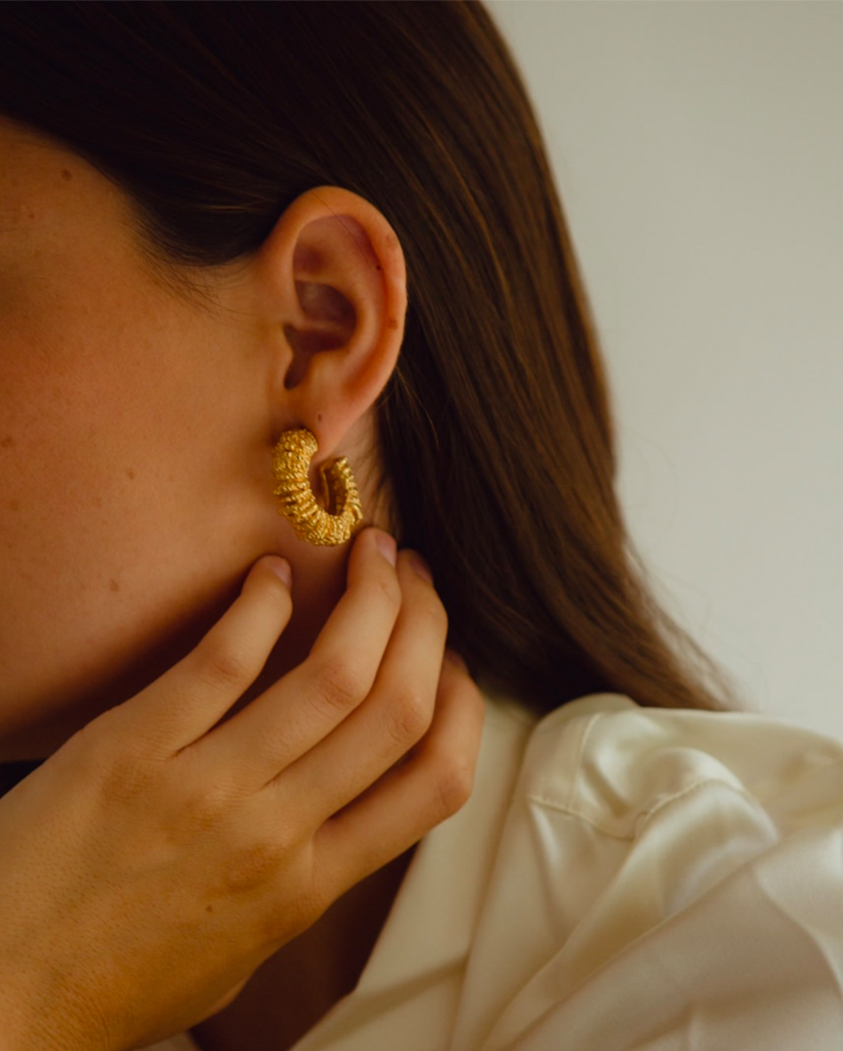 Gold C-Hoop Earrings