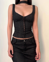 Black Tie Denim Dress