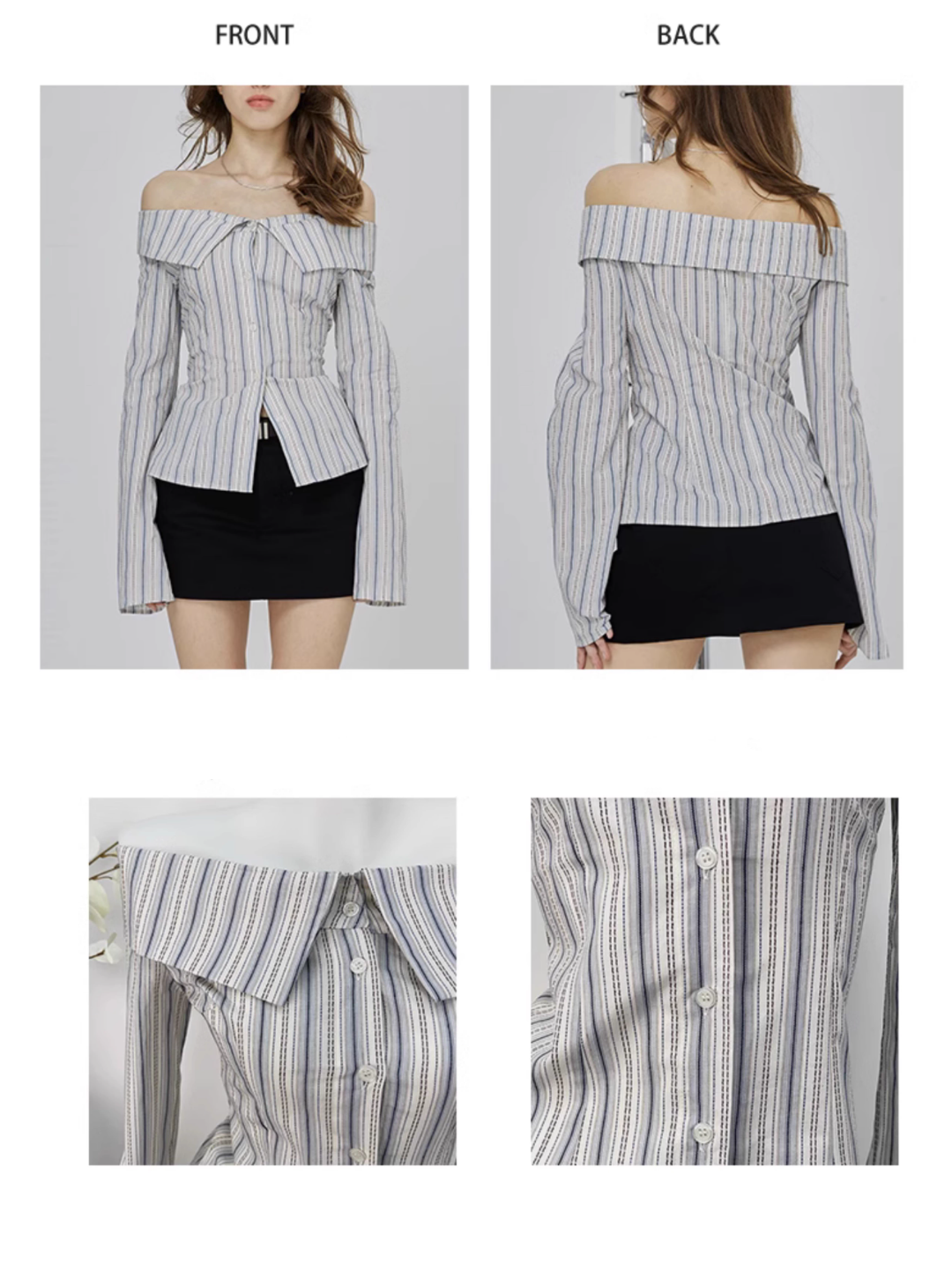 Off-Shoulder Stripe Shirt