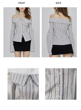 Off-Shoulder Stripe Shirt