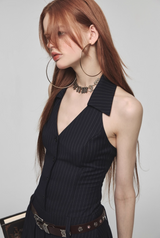 Pleated Halter Dress