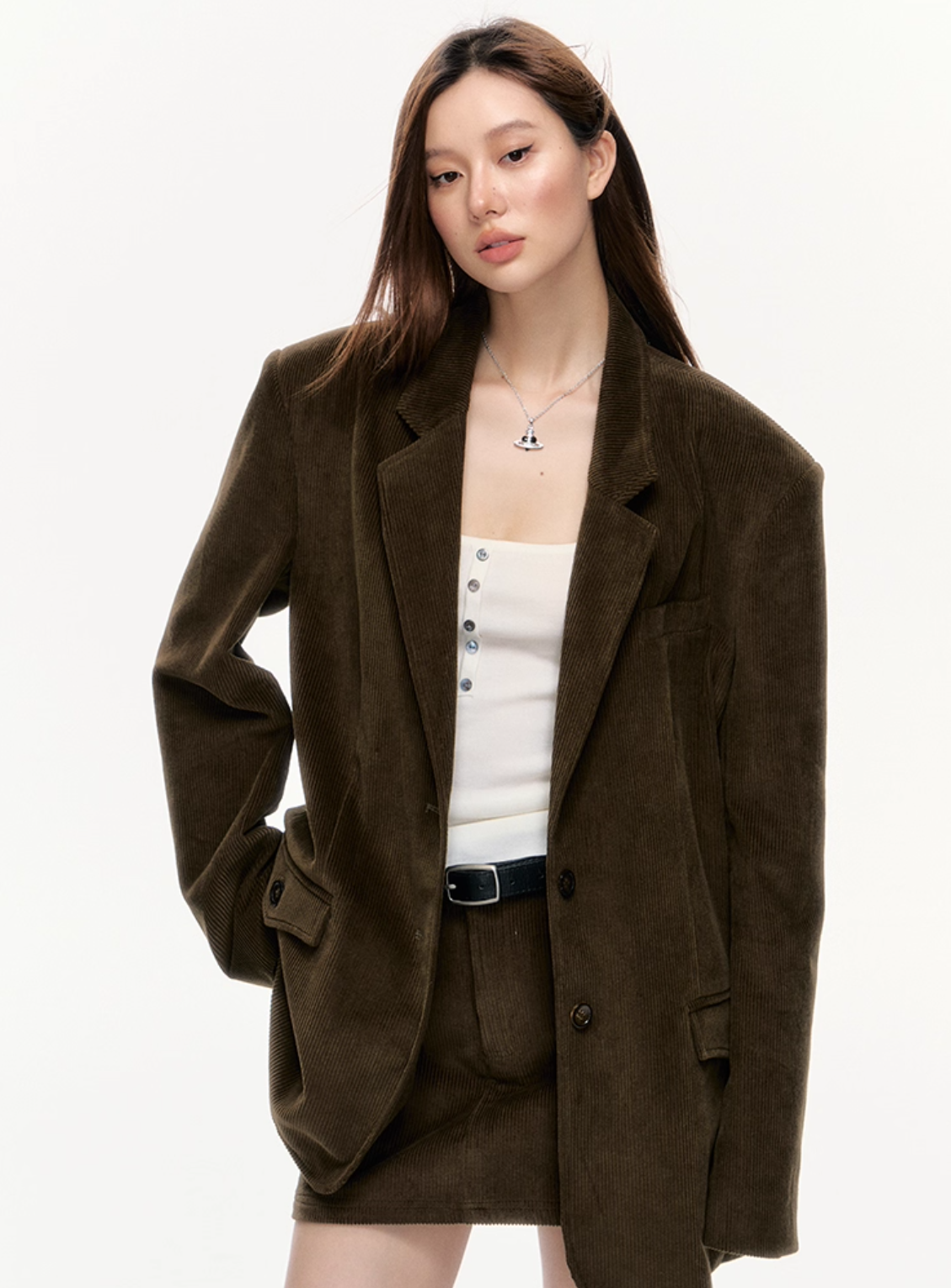 Corduroy Blazer & Skirt