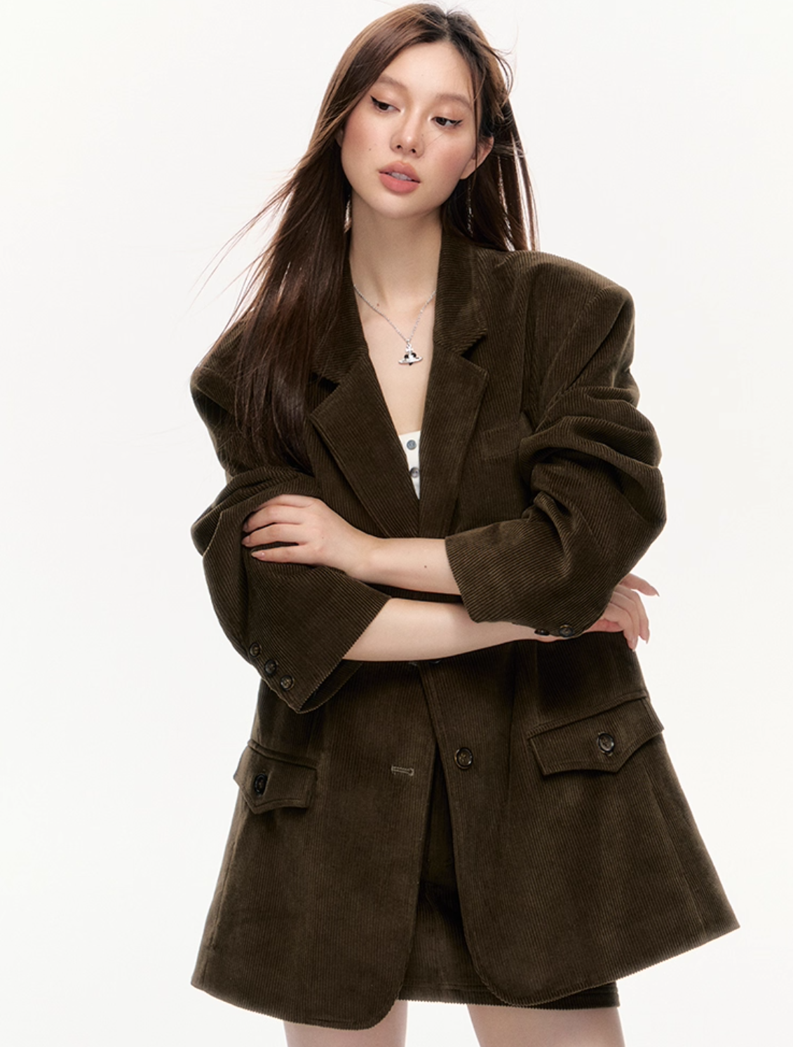 Corduroy Blazer & Skirt