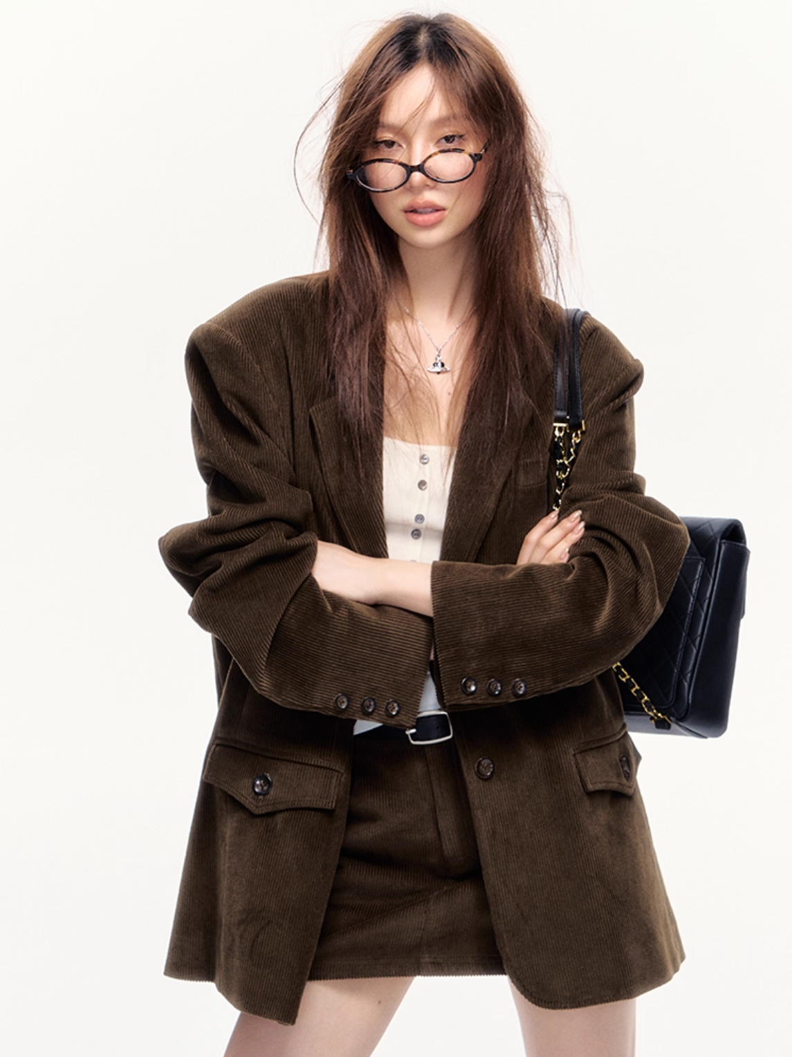 Corduroy Blazer & Skirt