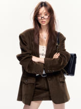 Corduroy Blazer & Skirt