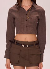 Cropped Button-Up Shirt