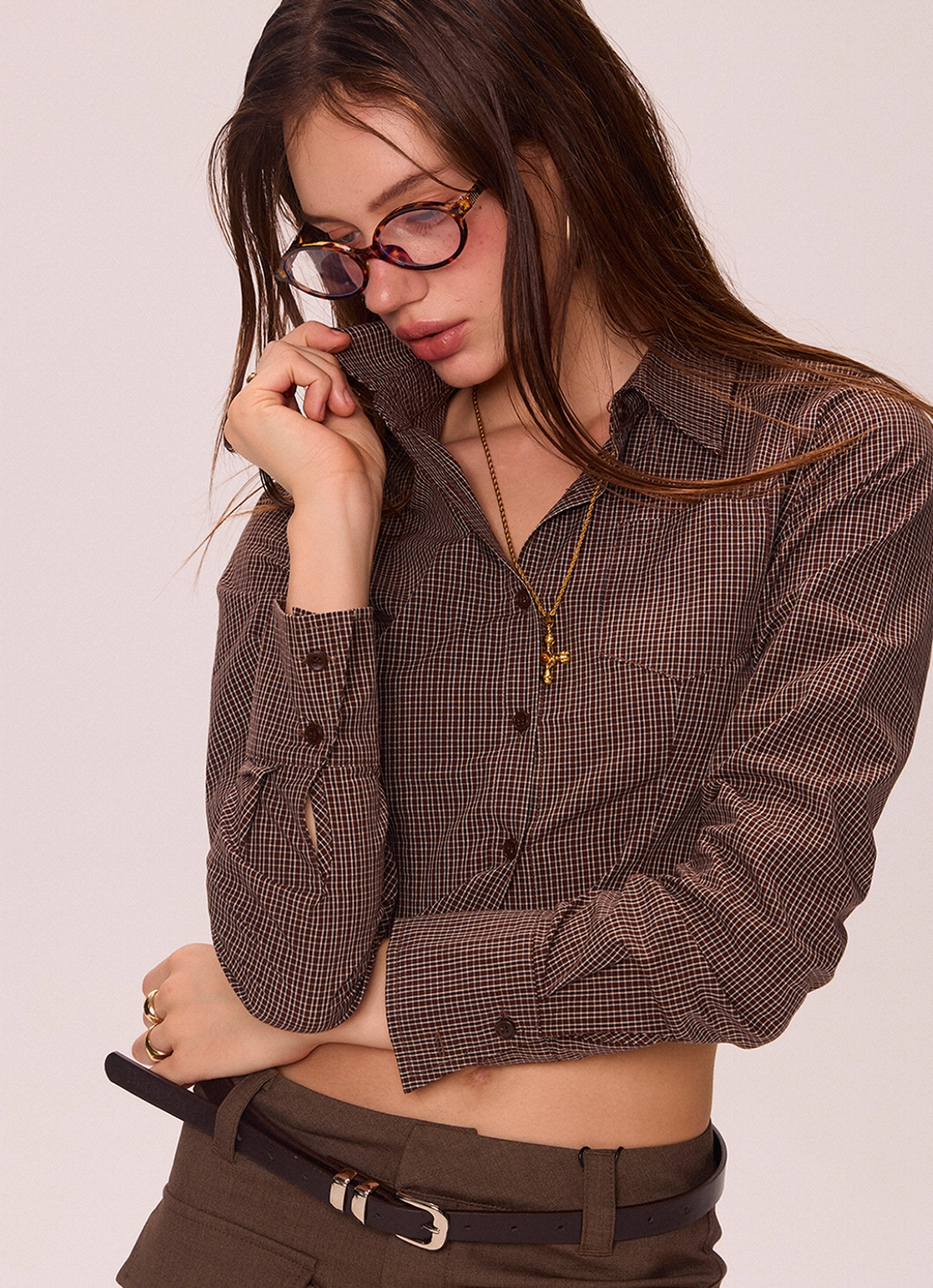 Cropped Button-Up Shirt