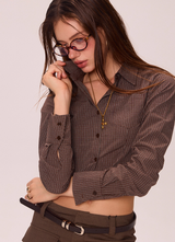 Cropped Button-Up Shirt