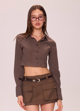 Cropped Button-Up Shirt