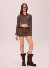 Cropped Button-Up Shirt