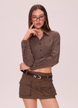 Cropped Button-Up Shirt