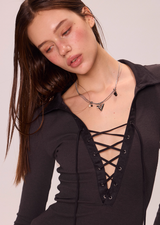 Patchwork V-Neck Polo