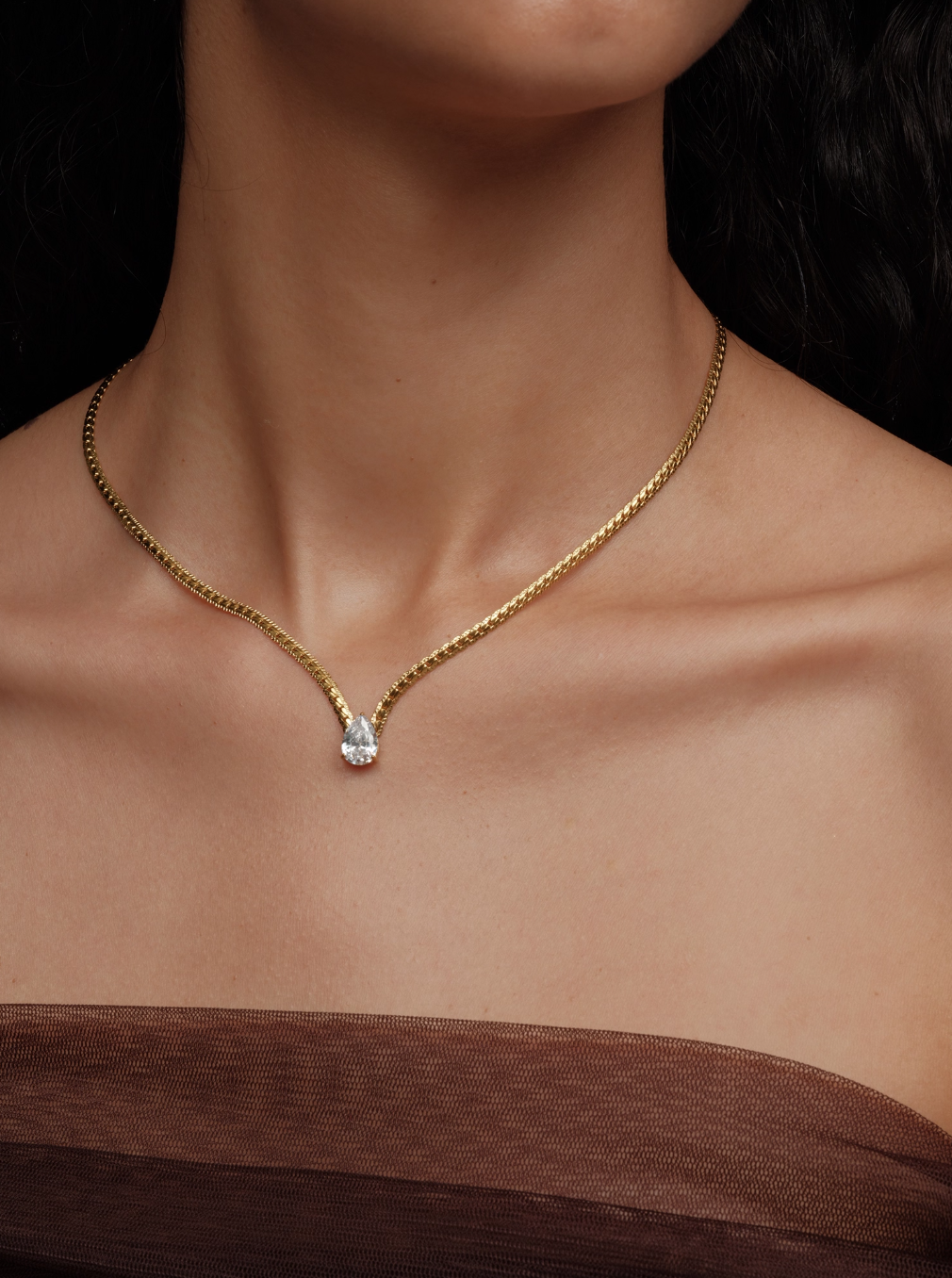 Zircon Gold Necklace