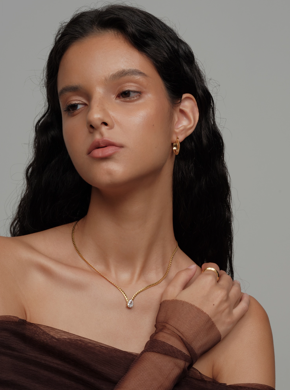 Zircon Gold Necklace