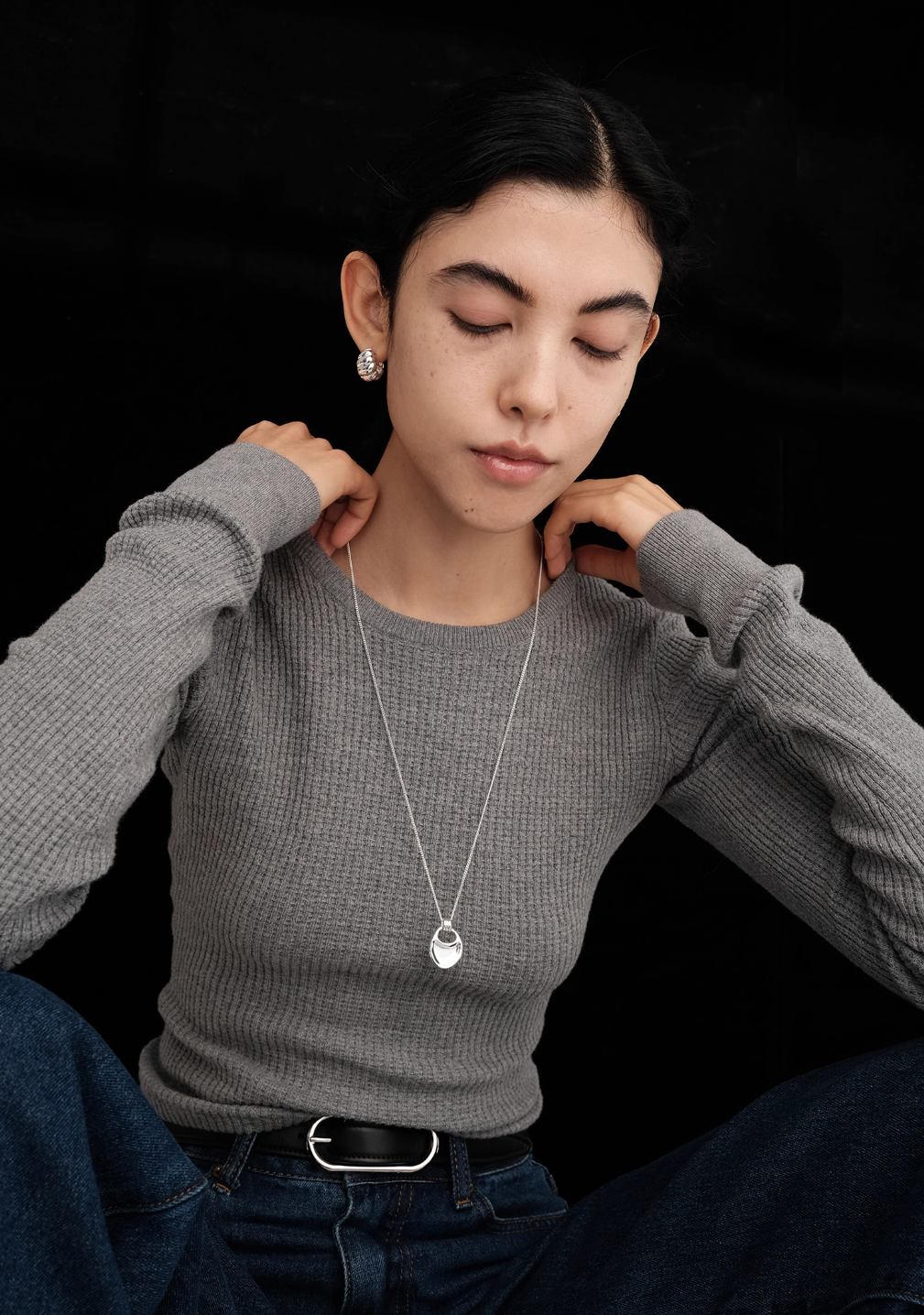 Silver Long Necklace