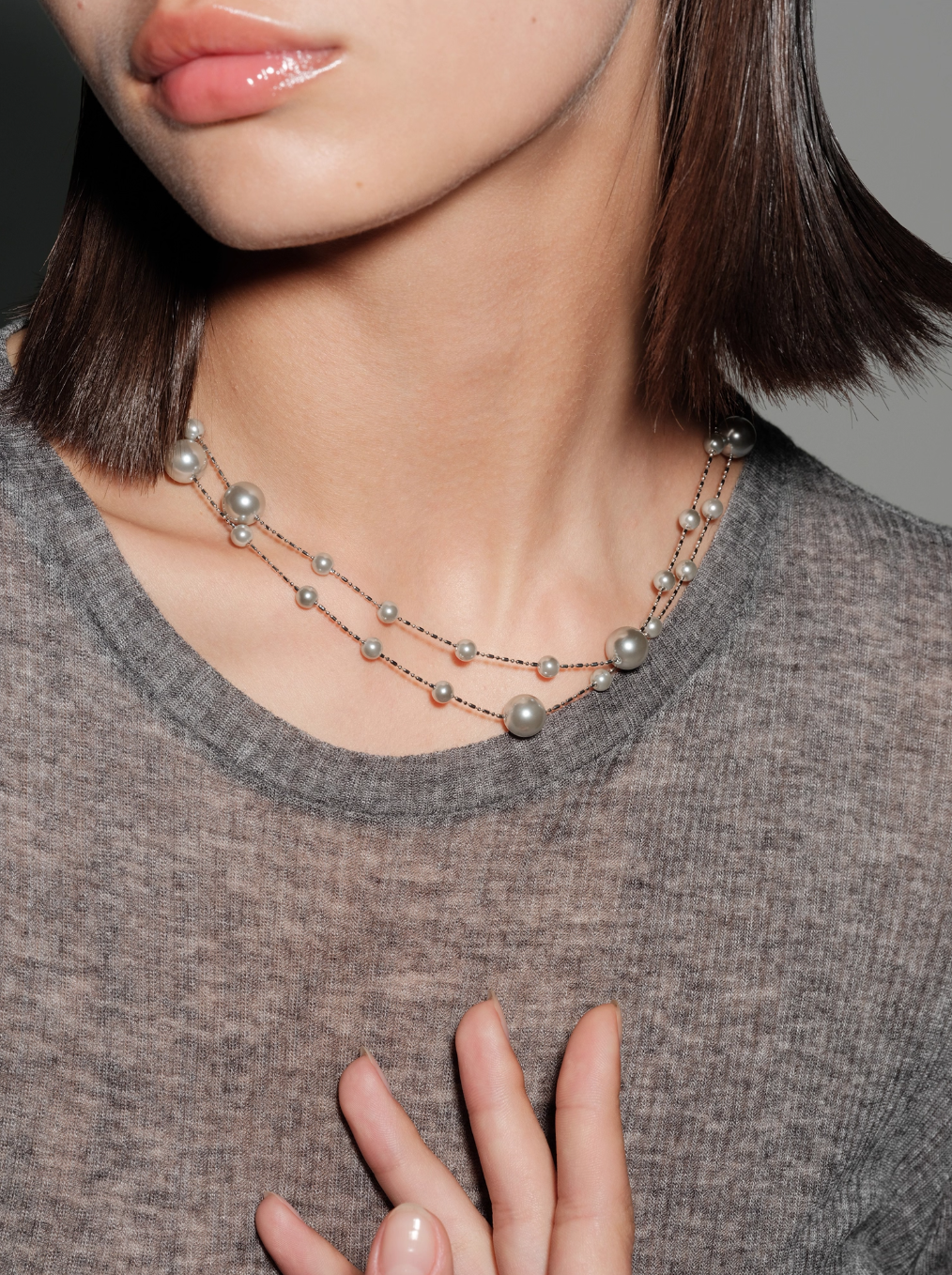 Gray Pearl Necklace