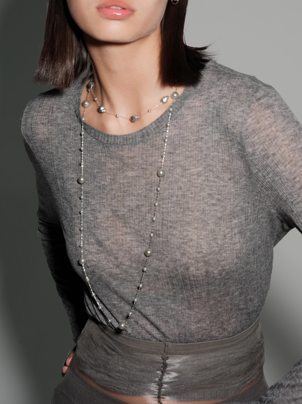Gray Pearl Necklace