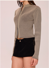 Zipper Woolen Top