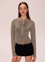 Zipper Woolen Top