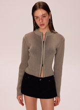 Zipper Woolen Top