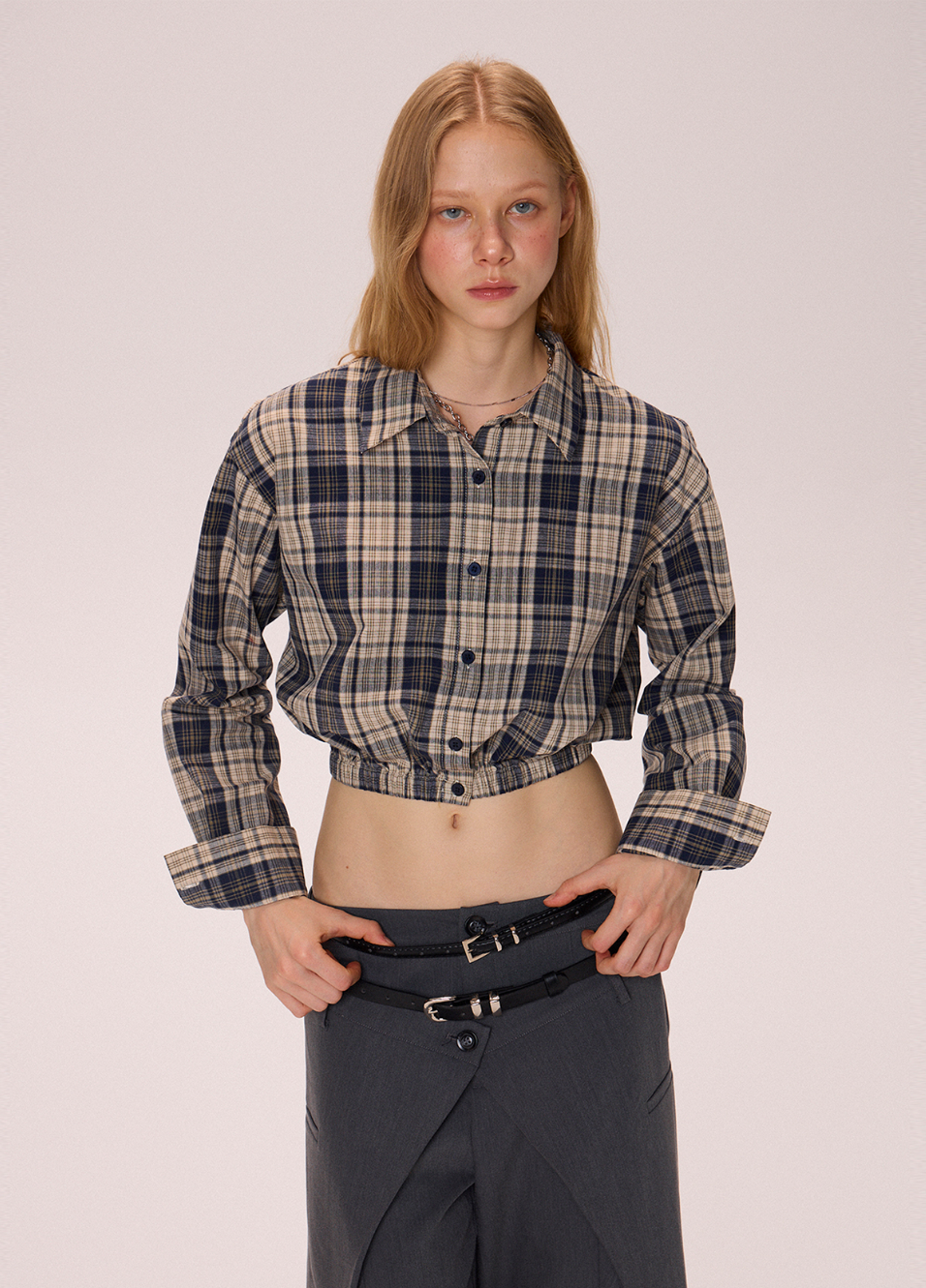 Plaid Cropped Shirt