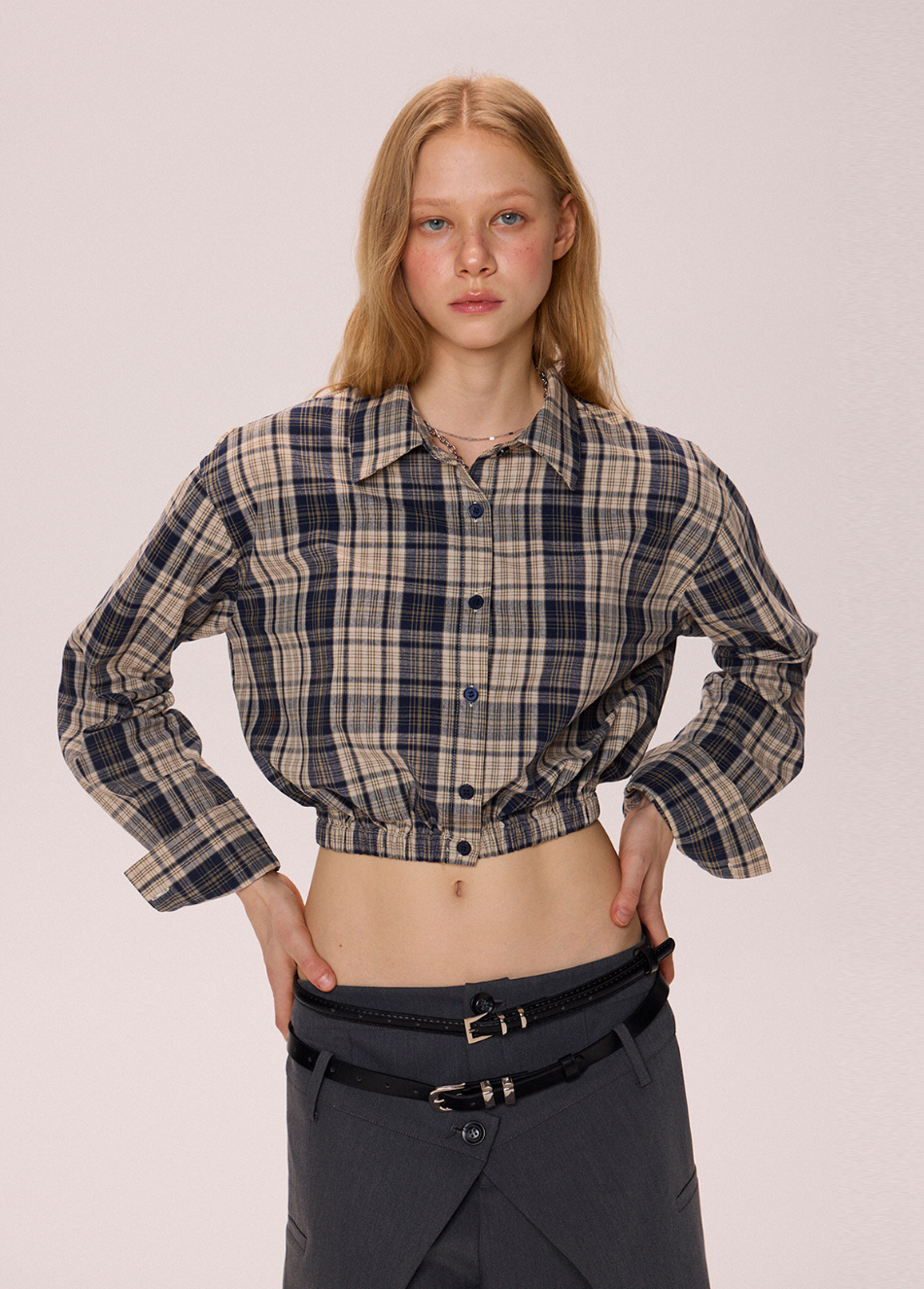 Plaid Cropped Shirt