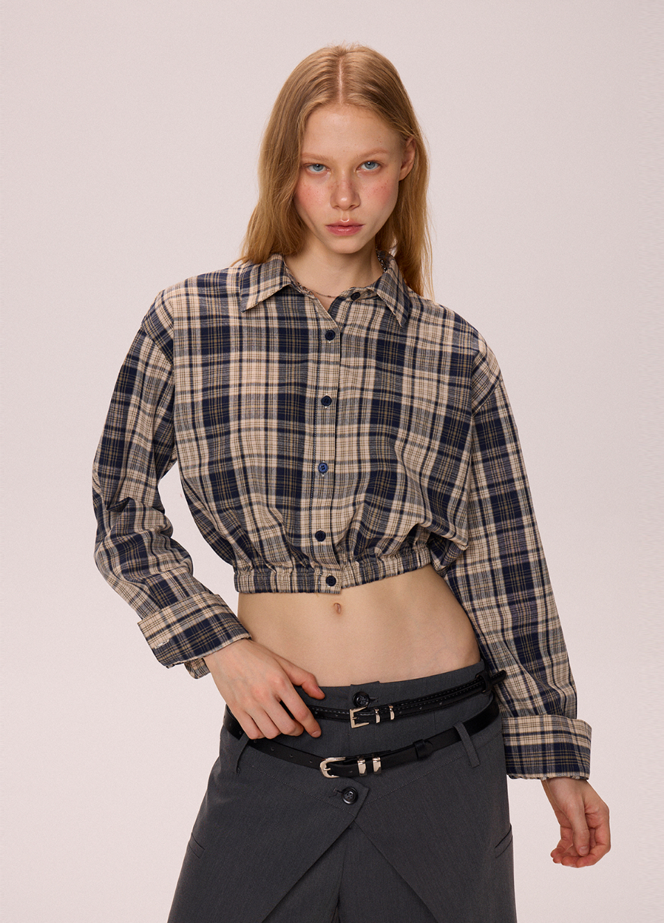 Plaid Cropped Shirt