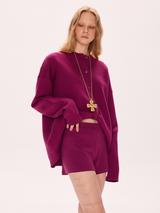 Plum Knit Cardigan Set