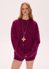 Plum Knit Cardigan Set