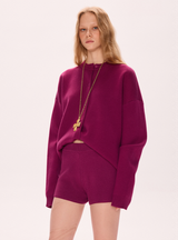 Plum Knit Cardigan Set