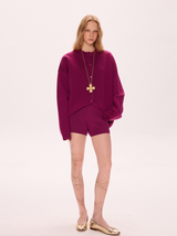 Plum Knit Cardigan Set