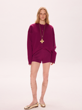 Plum Knit Cardigan Set